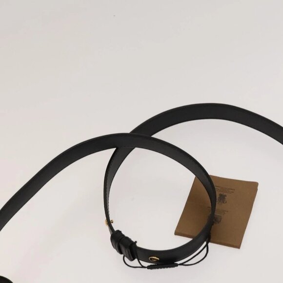 BURBERRY Shoulder Bag Leather Black Gold Auth - Picture 8 of 16